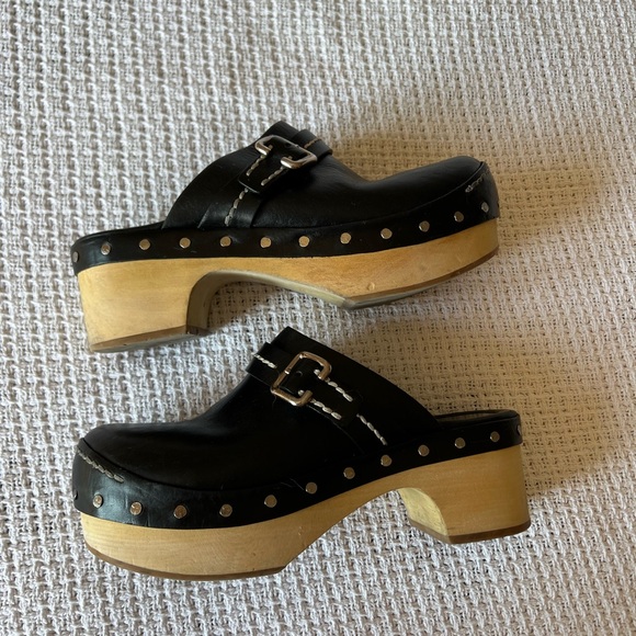 Prada Black Leather Clogs Size 38.5 (US 8) - Picture 7 of 9